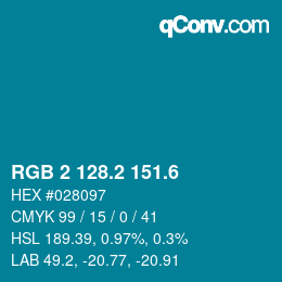 カラーコード: RGB 2 128.2 151.6 | qconv.com