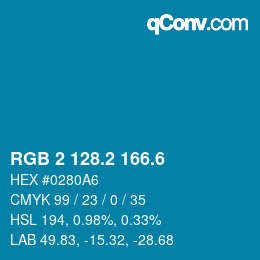 カラーコード: RGB 2 128.2 166.6 | qconv.com