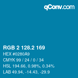カラーコード: RGB 2 128.2 169 | qconv.com