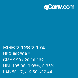 カラーコード: RGB 2 128.2 174 | qconv.com
