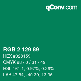Color code: RGB 2 129 89 | qconv.com