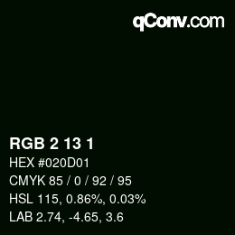 Farbcode: RGB 2 13 1 | qconv.com