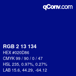 Color code: RGB 2 13 134 | qconv.com