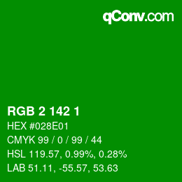 Color code: RGB 2 142 1 | qconv.com