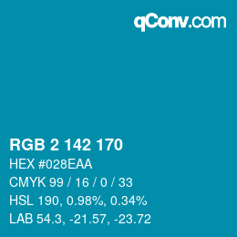 Color code: RGB 2 142 170 | qconv.com