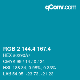 カラーコード: RGB 2 144.4 167.4 | qconv.com