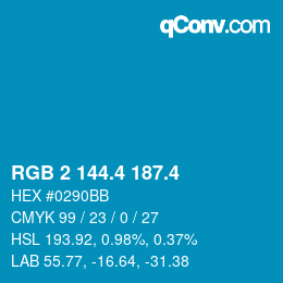 カラーコード: RGB 2 144.4 187.4 | qconv.com