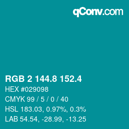 カラーコード: RGB 2 144.8 152.4 | qconv.com