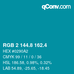 カラーコード: RGB 2 144.8 162.4 | qconv.com