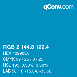 カラーコード: RGB 2 144.8 192.4 | qconv.com