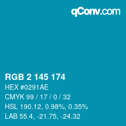 Color code: RGB 2 145 174 | qconv.com