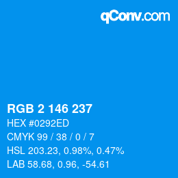 Color code: RGB 2 146 237 | qconv.com