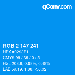 Color code: RGB 2 147 241 | qconv.com