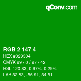 Color code: RGB 2 147 4 | qconv.com
