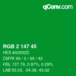 Color code: RGB 2 147 45 | qconv.com