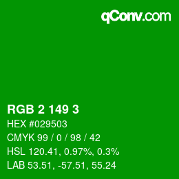 Color code: RGB 2 149 3 | qconv.com