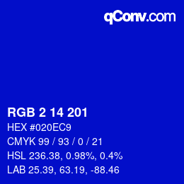 Color code: RGB 2 14 201 | qconv.com