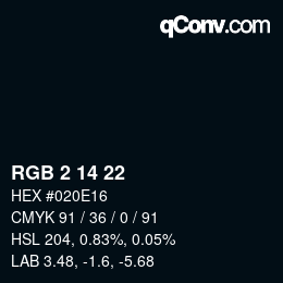 颜色代码: RGB 2 14 22 | qconv.com