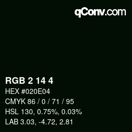 颜色代码: RGB 2 14 4 | qconv.com