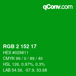 Color code: RGB 2 152 17 | qconv.com