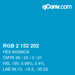Color code: RGB 2 152 202 | qconv.com