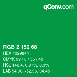 Color code: RGB 2 152 68 | qconv.com