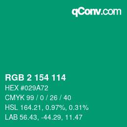 Color code: RGB 2 154 114 | qconv.com