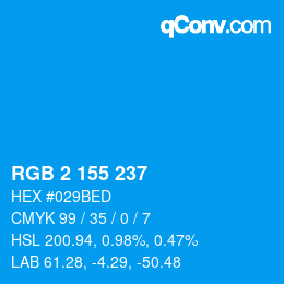 Color code: RGB 2 155 237 | qconv.com