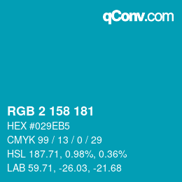 Farbcode: RGB 2 158 181 | qconv.com