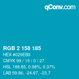 Color code: RGB 2 158 185 | qconv.com