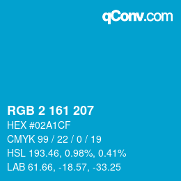 Color code: RGB 2 161 207 | qconv.com