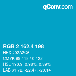カラーコード: RGB 2 162.4 198 | qconv.com