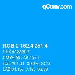 カラーコード: RGB 2 162.4 251.4 | qconv.com