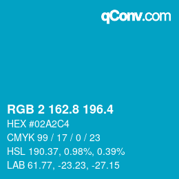 カラーコード: RGB 2 162.8 196.4 | qconv.com