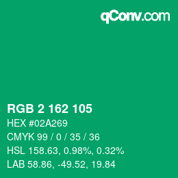 Color code: RGB 2 162 105 | qconv.com