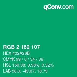 Color code: RGB 2 162 107 | qconv.com