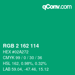 颜色代码: RGB 2 162 114 | qconv.com