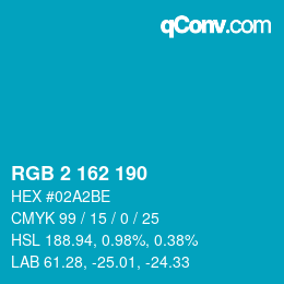 カラーコード: RGB 2 162 190 | qconv.com