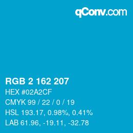 Farbcode: RGB 2 162 207 | qconv.com