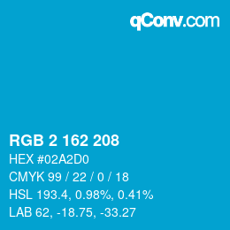 颜色代码: RGB 2 162 208 | qconv.com