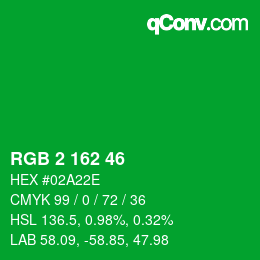 Color code: RGB 2 162 46 | qconv.com