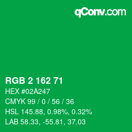 Color code: RGB 2 162 71 | qconv.com
