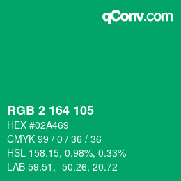 Color code: RGB 2 164 105 | qconv.com