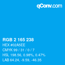 Código de color: RGB 2 165 238 | qconv.com