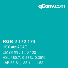 Color code: RGB 2 172 174 | qconv.com