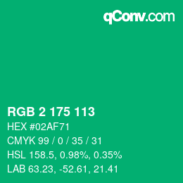 Color code: RGB 2 175 113 | qconv.com