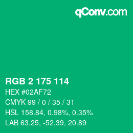 Color code: RGB 2 175 114 | qconv.com