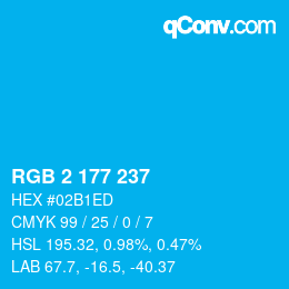 Color code: RGB 2 177 237 | qconv.com