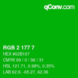 Color code: RGB 2 177 7 | qconv.com