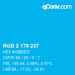 Color code: RGB 2 178 237 | qconv.com
